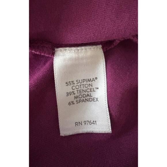 J. Jill Pima Cotton Elbow Sleeve Tee Women's Size Large Purple Soft Stretch - Picture 6 of 15